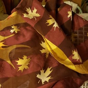 Oscardo Burgundy/Gold Multi Leaf print